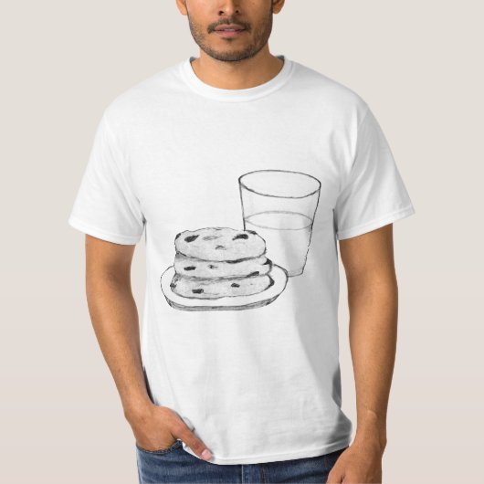 Skizze für Milch und Cookies T-Shirt (Vorderseite)