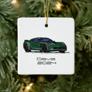 Skizze für Sportwagen C7 Corvette Keramikornament