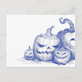 Skizze für Vintag zeichnend Kürbislaternen Postkarte