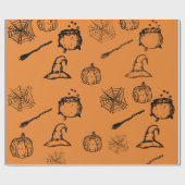 Skizze Halloween Geschenkpapier (Flach)