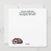 Skizze Kitten unter Weihnachtsbaumschmuck Feiertagskarte (Rückseite)