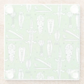 Skizze-Krokodil-Muster 2 Glasuntersetzer (Rückseite)