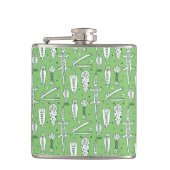 Skizze-Krokodil-Muster Flachmann (Vorderseite)