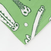 Skizze-Krokodil-Muster Fleecedecke (Ecke)