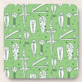 Skizze-Krokodile-Muster Getränkeuntersetzer (Vorderseite)