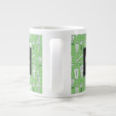Skizze-Krokodile-Muster| Monogramm Jumbo-Tasse (Rückseite)