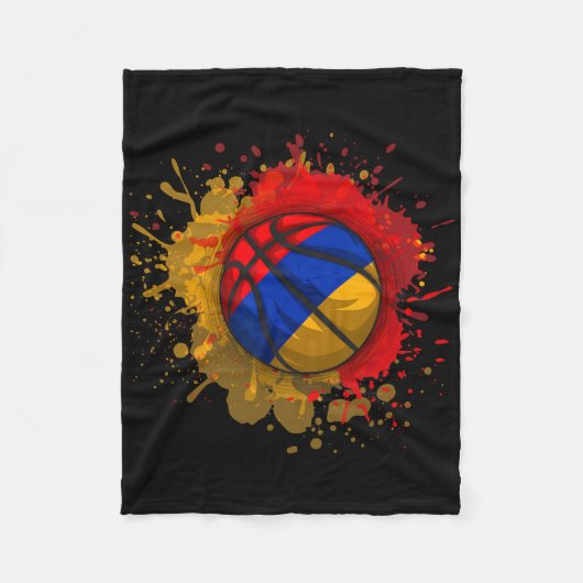 Skizze mit Armenien-Flagge  Fleecedecke (Vorderseite)