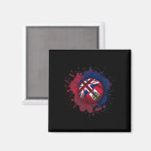 Skizze mit Bermuda-Flagge Magnet (Vorderseite/Rückseite)