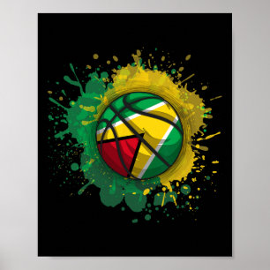Skizze mit der Flagge Guyanas Poster