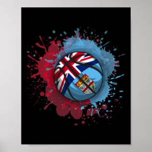 Skizze mit Fidschi-Flagge  Poster