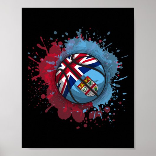 Skizze mit Fidschi-Flagge  Poster (Vorne)