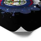 Skizze mit Flagge von Belize Poster (Ecke)