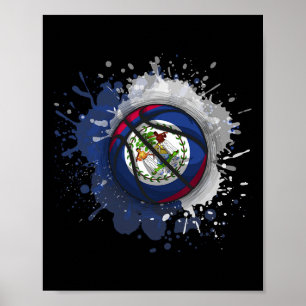Skizze mit Flagge von Belize  Poster