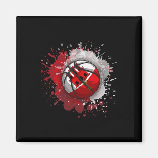 Skizze mit Gibraltar-Flagge Magnet (Vorne)