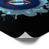 Skizze mit Guam-Flagge Poster (Ecke)