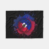Skizze mit haitianischer Flagge Fleecedecke (Vorderseite (Horizontal))