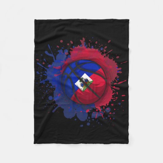 Skizze mit haitianischer Flagge Fleecedecke (Vorderseite)