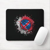 Skizze mit Island-Flagge Mousepad (Mit Mouse)