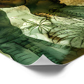 Skizze Ochre Alkohol Tinte Tyrannosaur Poster (Ecke)