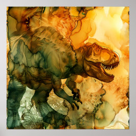 Skizze Ochre Alkohol Tinte Tyrannosaur Poster