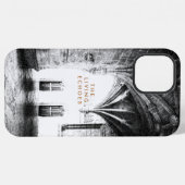 Skizze Schwarz-Weiß-Gotik iPhone Hülle (Rückseite (Horizontal))