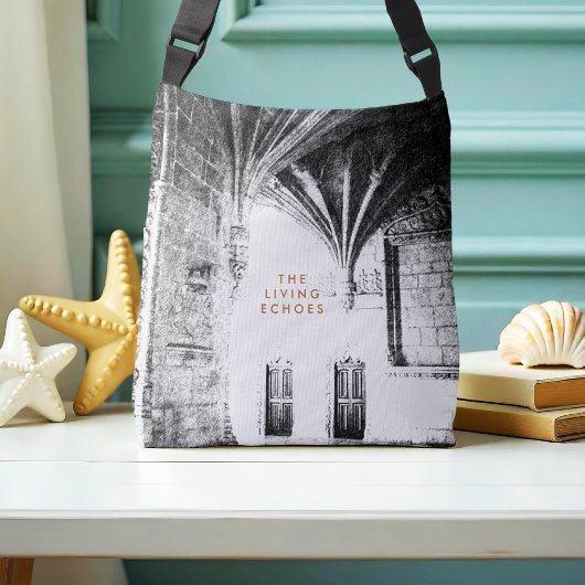 Skizze Schwarz-Weiß-Gotik Tragetaschen Mit Langen Trägern