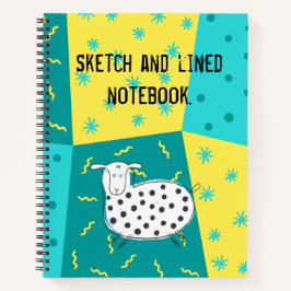 Skizze und ausgekleidet notizblock