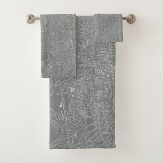 Skizze von Boston City Map Badhandtuch Set (Insitu)