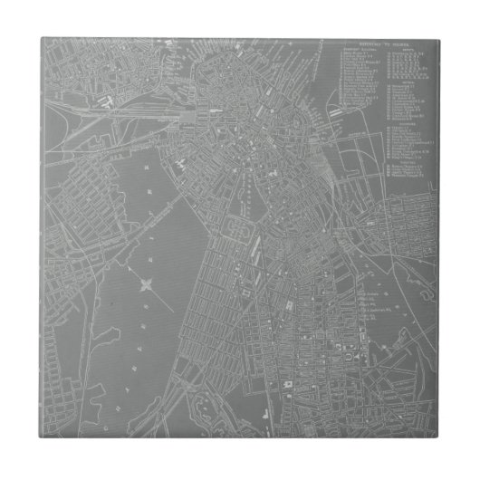 Skizze von Boston City Map Fliese (Vorderseite)