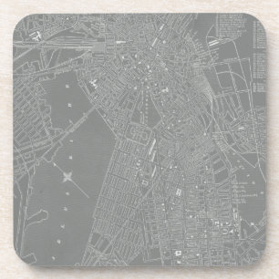 Skizze von Boston City Map Getränkeuntersetzer