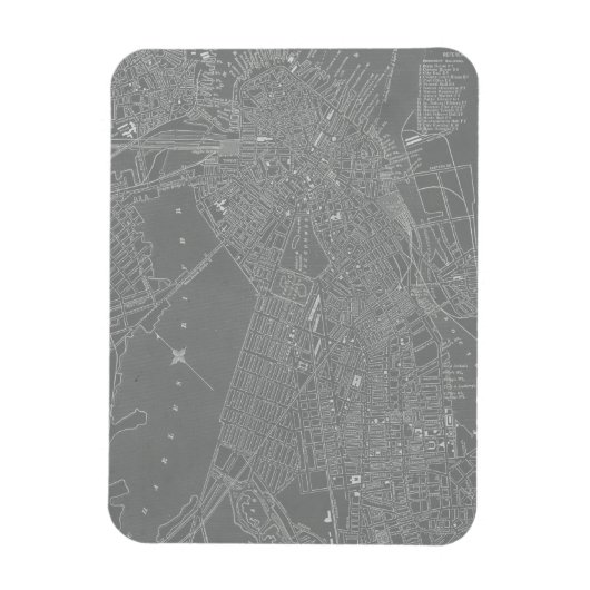 Skizze von Boston City Map Magnet (Vertikal)
