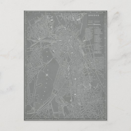 Skizze von Boston City Map Postkarte (Vorderseite)