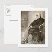 Skizze von Charles Darwin, im Jahre 1891 Postkarte (Vorne/Hinten)