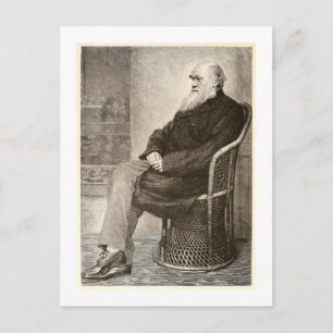 Skizze von Charles Darwin, im Jahre 1891 Postkarte