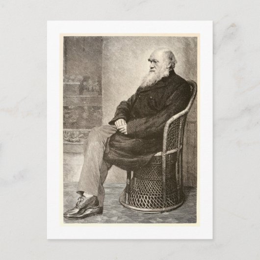 Skizze von Charles Darwin, im Jahre 1891 Postkarte (Vorderseite)
