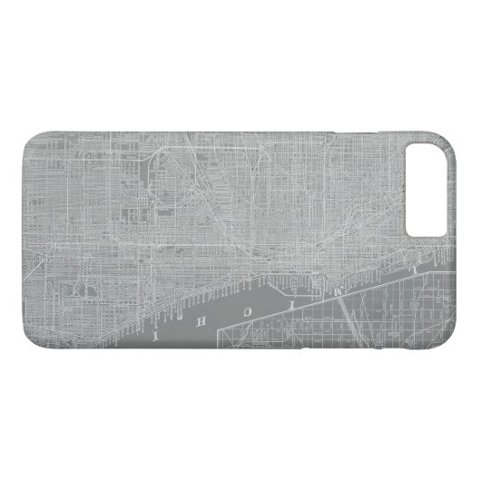 Skizze von Chicago City Map Case-Mate iPhone Hülle (Rückseite (Horizontal))