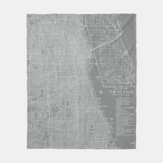 Skizze von Chicago City Map Fleecedecke (Vorderseite)