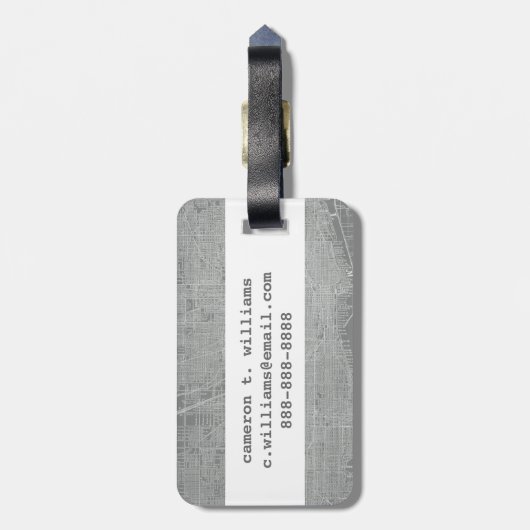 Skizze von Chicago City Map Gepäckanhänger (Rückseite vertikal)