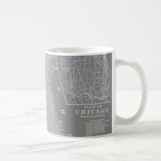 Skizze von Chicago City Map Kaffeetasse (Rechts)