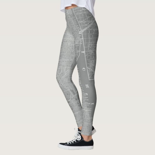 Skizze von Chicago City Map Leggings (Links)