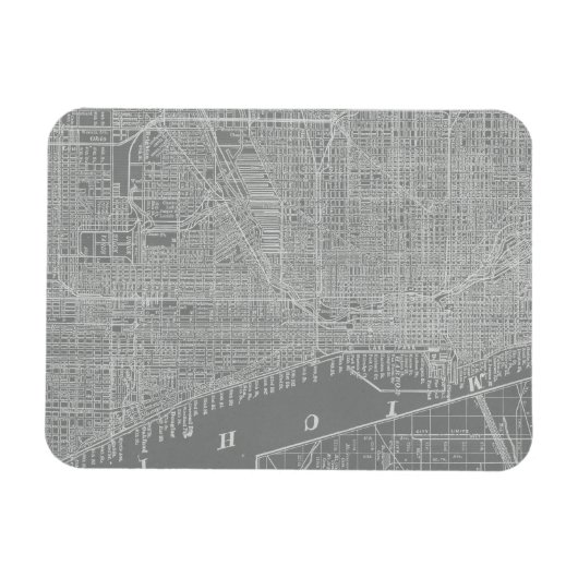 Skizze von Chicago City Map Magnet (Horizontal)