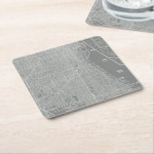 Skizze von Chicago City Map Rechteckiger Pappuntersetzer (angewinkelt)