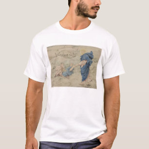 Skizze von Christus gehend auf Wasser (w/c auf T-Shirt