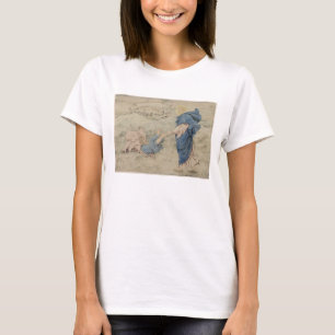 Skizze von Christus gehend auf Wasser (w/c auf T-Shirt