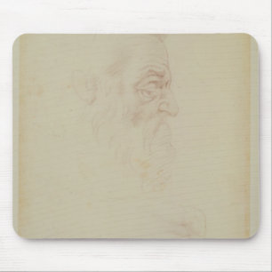 Skizze von einem männlichen Haupt- und von zwei Mousepad