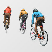 Skizze von Fahrradfahrern im Fest-Zahnradgeschäft Fensteraufkleber (Blatt)