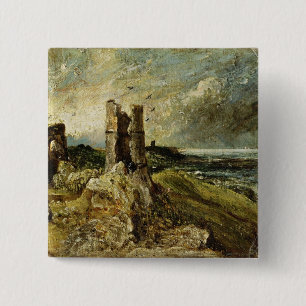 Skizze von Hadleigh Schloss (Vorderseite) (Öl auf Button
