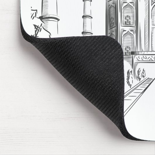 Skizze von Indien-Sehenswürdigkeit, Taj Mahal Mousepad (Ecke)