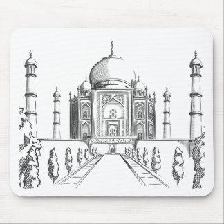 Skizze von Indien-Sehenswürdigkeit, Taj Mahal Mousepad