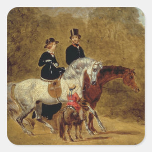 Skizze von Königin Victoria, The Prince Consort & Quadratischer Aufkleber